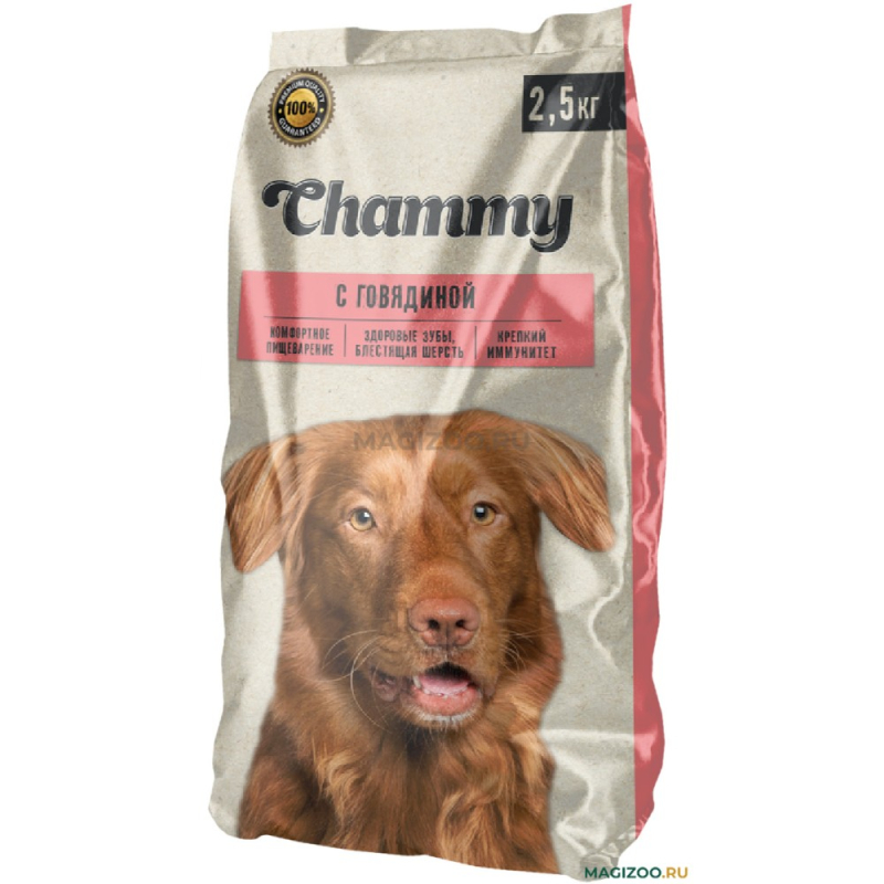 Корм сухой 2,5 кг Chammy для собак средних пород с говядиной м/уп