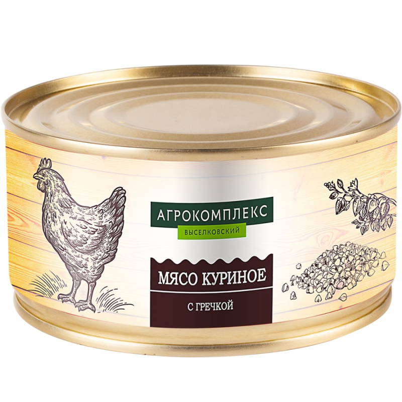 Консервы мясораст.из мяса кур с крупами стерил."Мясо кур с гречкой"325 г(Старомин.)Агрокомплекс