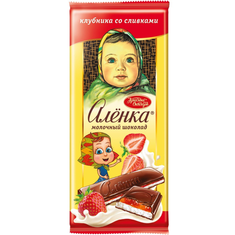 Шоколад  Аленка с нач. клубника со сливками 87г.