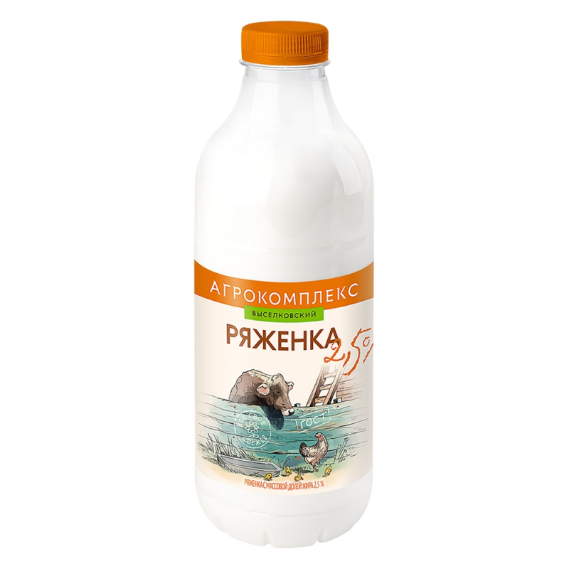 Ряженка м.д.ж. 2,5%  0,9л ПЭТ