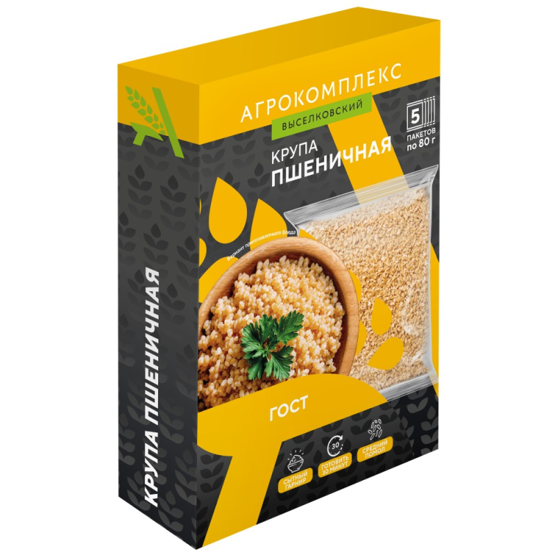 Крупа пшеничная Полтавская Агрокомплекс в рарочных пакетах 400гр