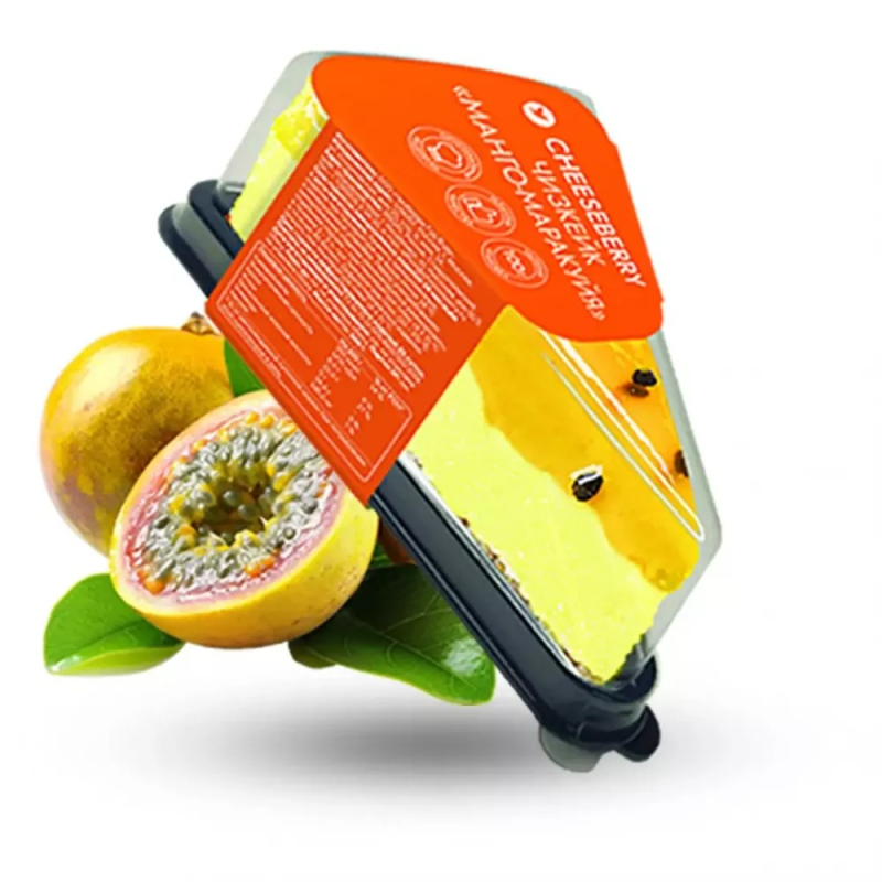 Суфле творожное чизкейк Манго-маракуйя Cheeseberry 100гр, 12 порций/1,2кг/шт, 4шт/кор (для Мантеры)