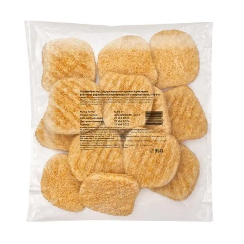 П/ф из м/птицы формован.с/м,"Котлеты для бургера из курицы"110 г 1 кор/5 кг ТМ "Айсвел"(для Мантеры)