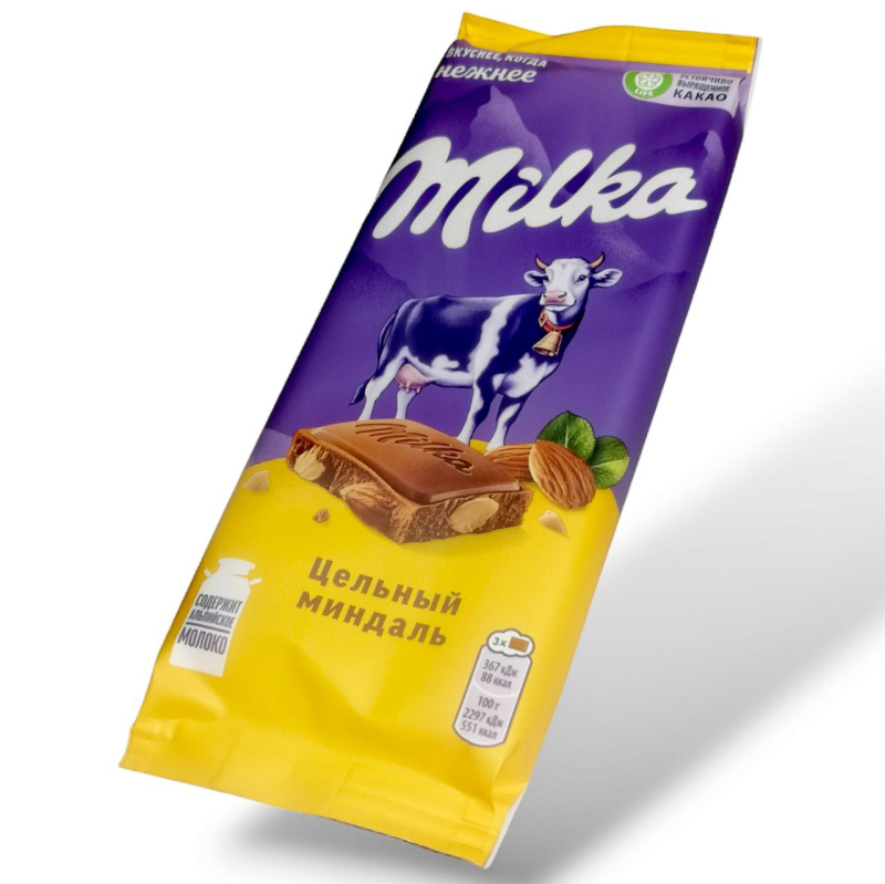 Шоколад МИЛКА мол. миндаль целый  85гр