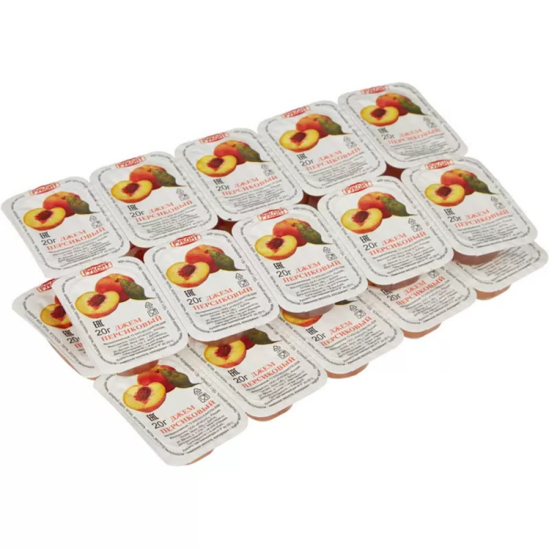 Джем персиковый 2,8 кг/кор (140 шт х 20 г) Руконт (для Мантеры)