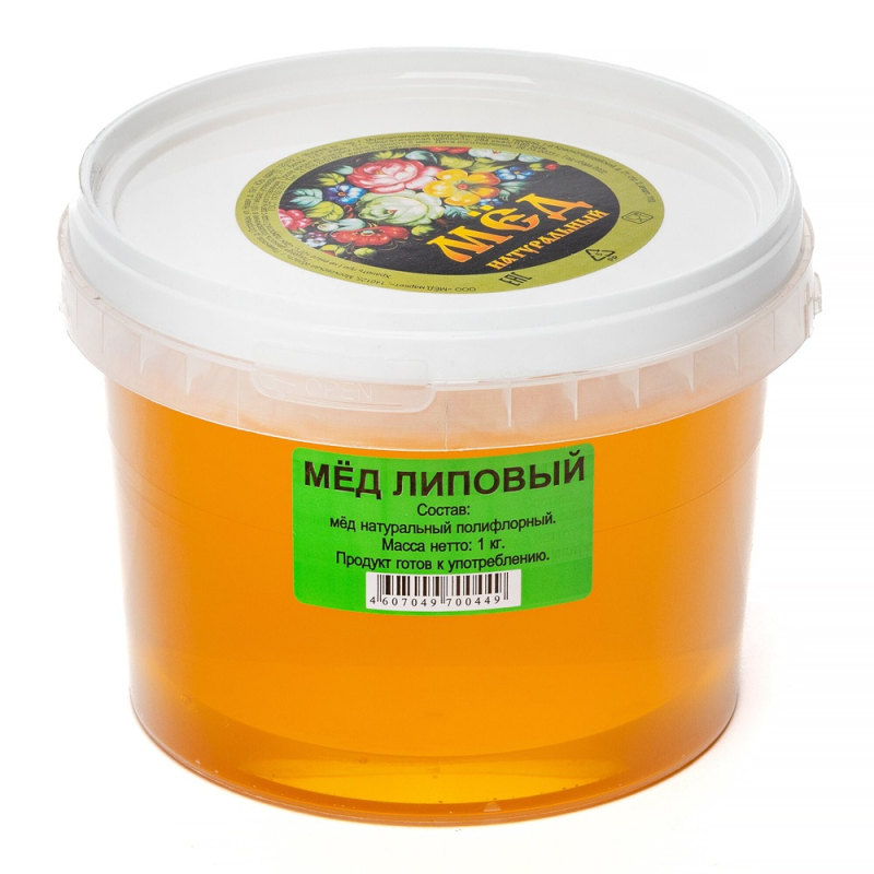 Мед натурал.липовый "Пчелка Золотая" "Медовая страна"(1,000 кг/1,050 кг)пл/б, кор 8 шт.(для Мантеры)