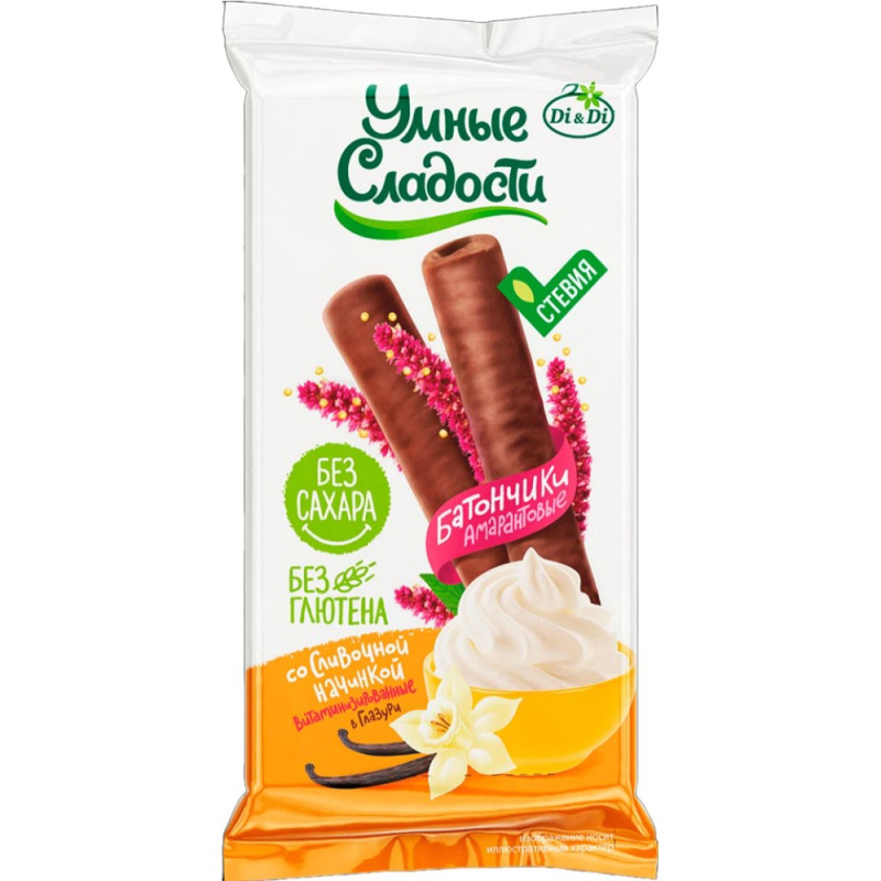 Батончики 20гр Умные Сладости Сливочная начинка в глазури м/уп