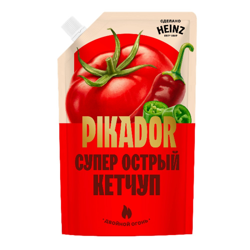 Кетчуп 300 гр Pikador Супер острый Дой-пак
