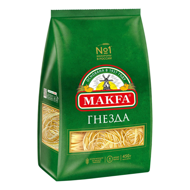 Макфа Тальятелле гнезда 450 г*12 лапша 