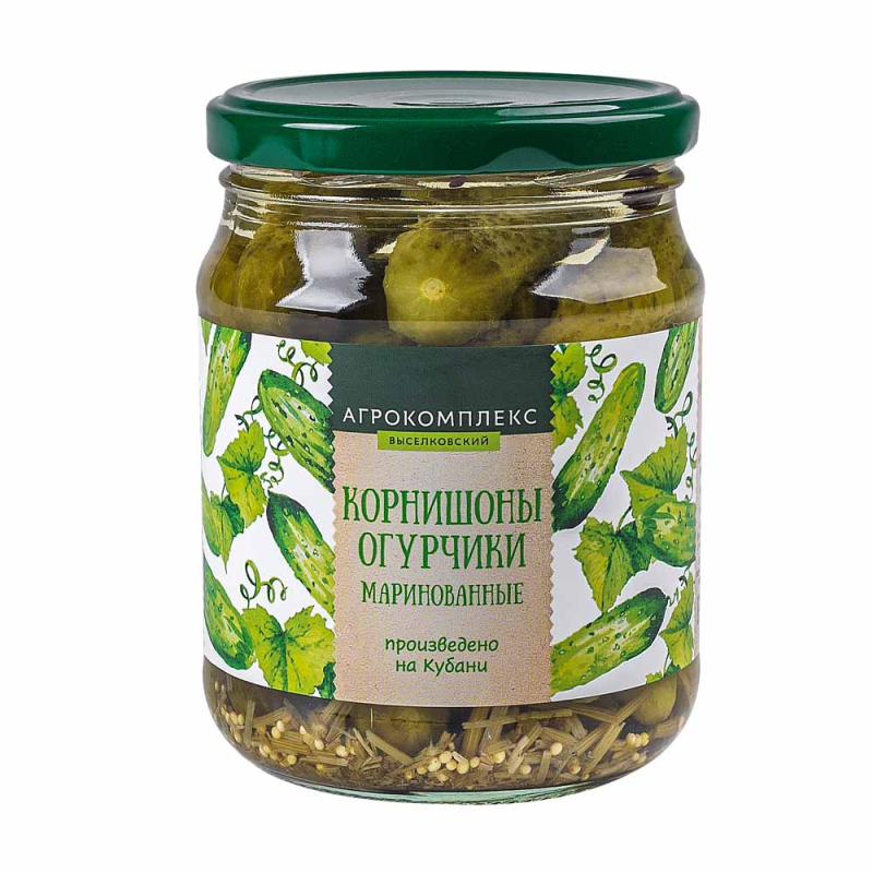 Огурчики маринованные Корнишоны Агрокомплекс 500гр