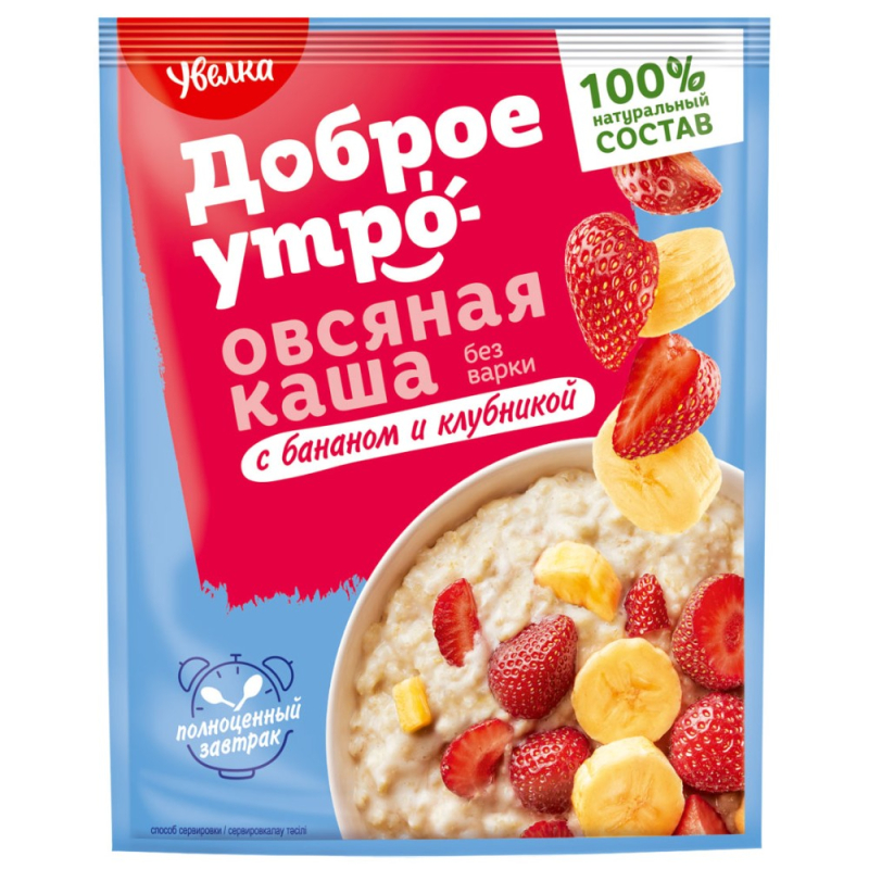 Каша 40 гр Увелка с бананом и клубникой м/уп