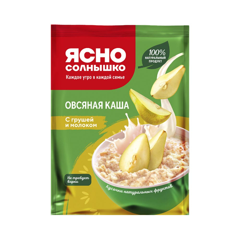 Каша овсяная Ясно Солнышко С грушей и молоком 45гр