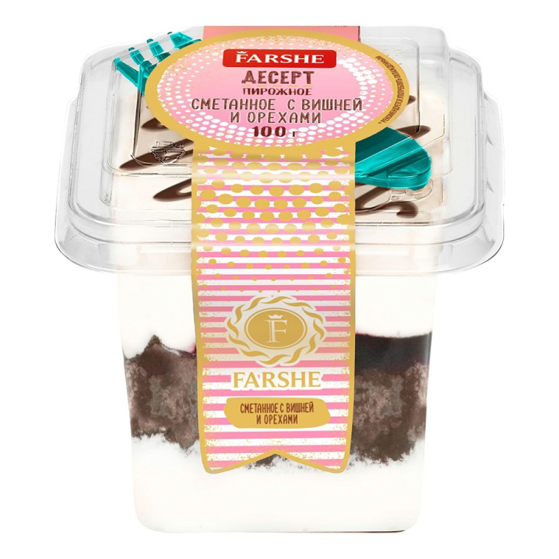 Пирожное "Сметанное с вишней и орехами" 0,120 Фарше
