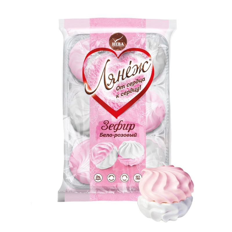 Зефир Лянеж бело-розовый 155гр