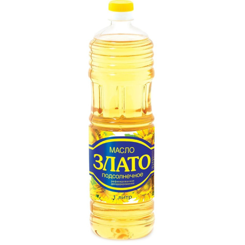 Масло подсолнечное рафинированное Злато 1л