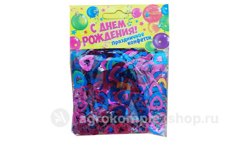 Конфетти "С Днем Рождения"сердечки 14гр 1482808
