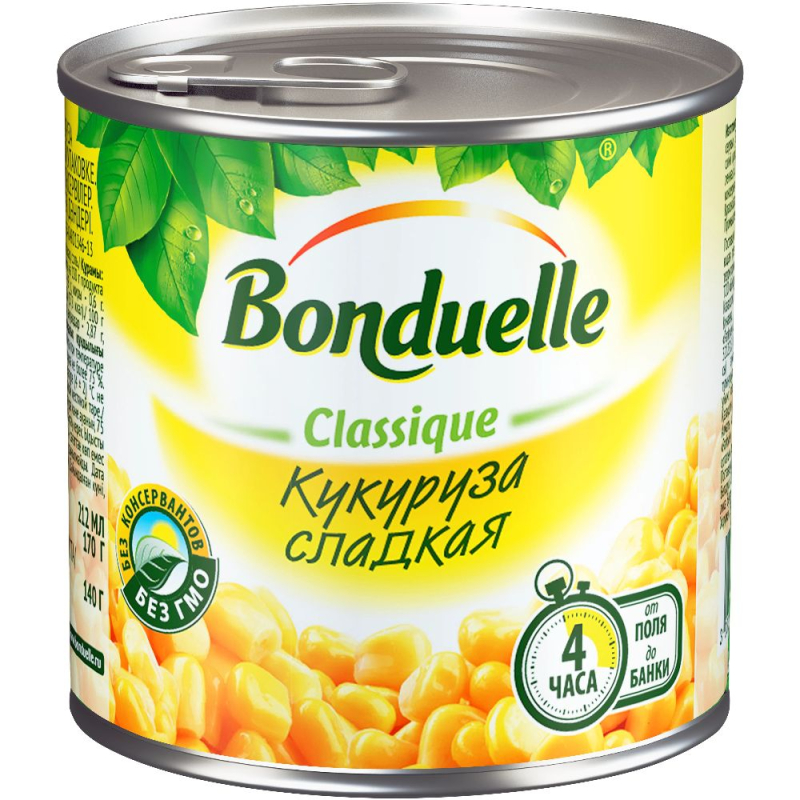 Кукуруза Bonduelle 212мл/170г ж/б \B Домино
