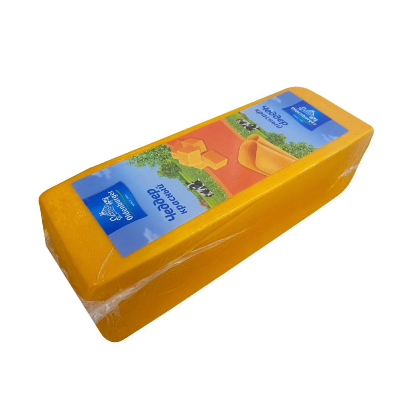 Сыр Чеддер красный БОБРОВСКИЙ ТМ Oldenburger 45% , брус 1*3,3кг/16кг  (для Мантеры)