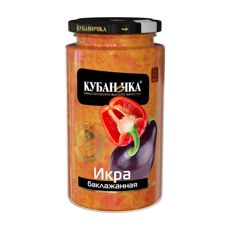 Икра из баклажанов Кубаночка Гранд Стар с/б, 500 г