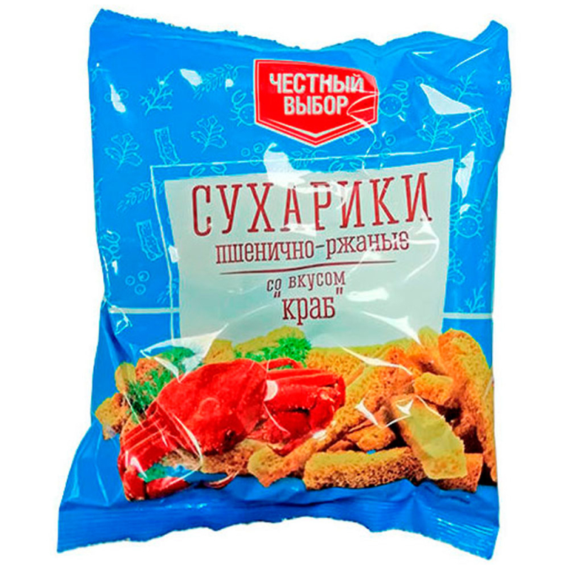 Сухарики Честный Выбор пшенично-ржаные со вкусом краба 120 г