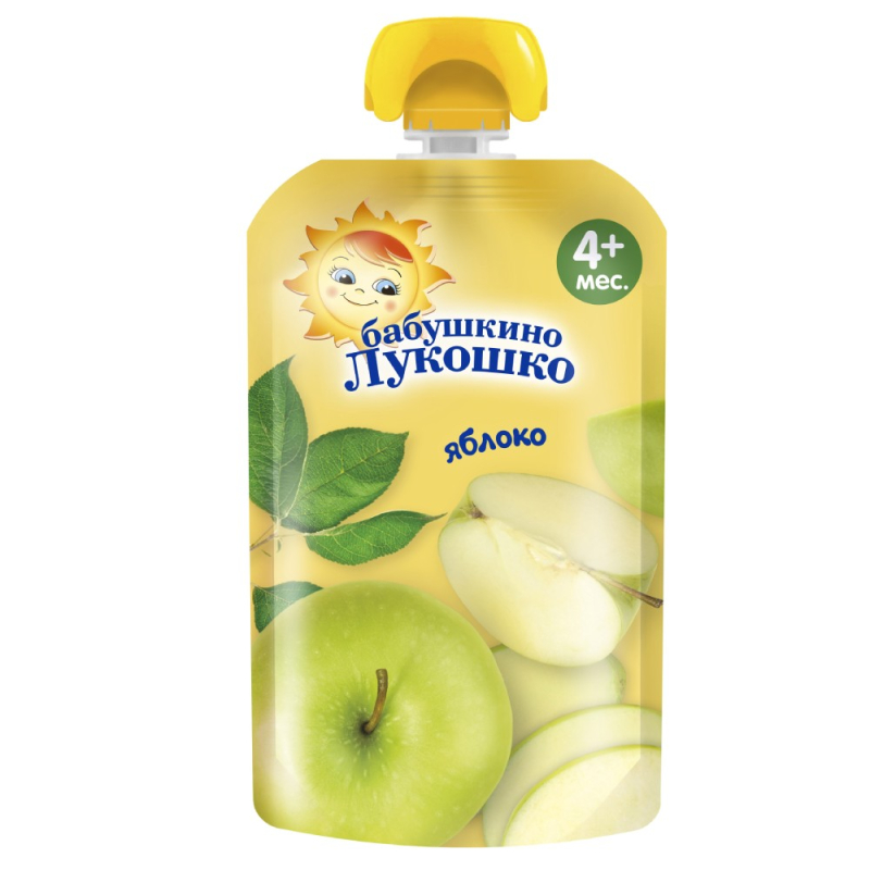 Пюре 90г  БАБУШКИНО ЛУКОШКО Пюре  Яблоко {с 4 мес} б/сах 