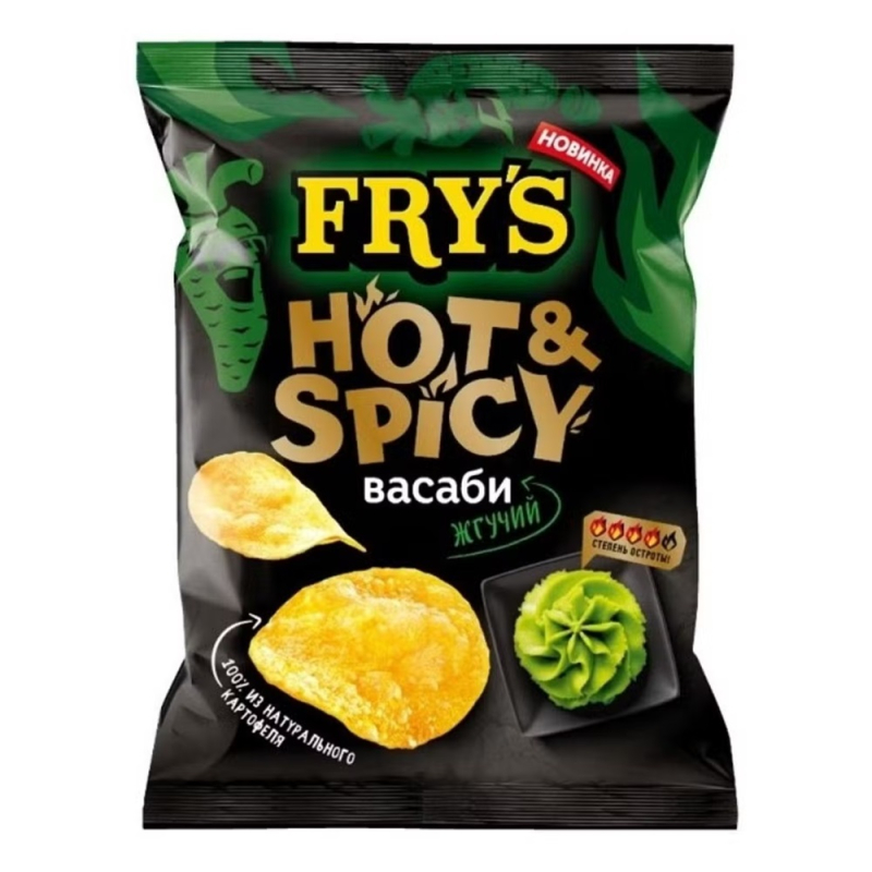 Чипсы из натур. картофеля FRY’S (Фрайс) вкус Жгучий васаби 70 г (для Мантеры)