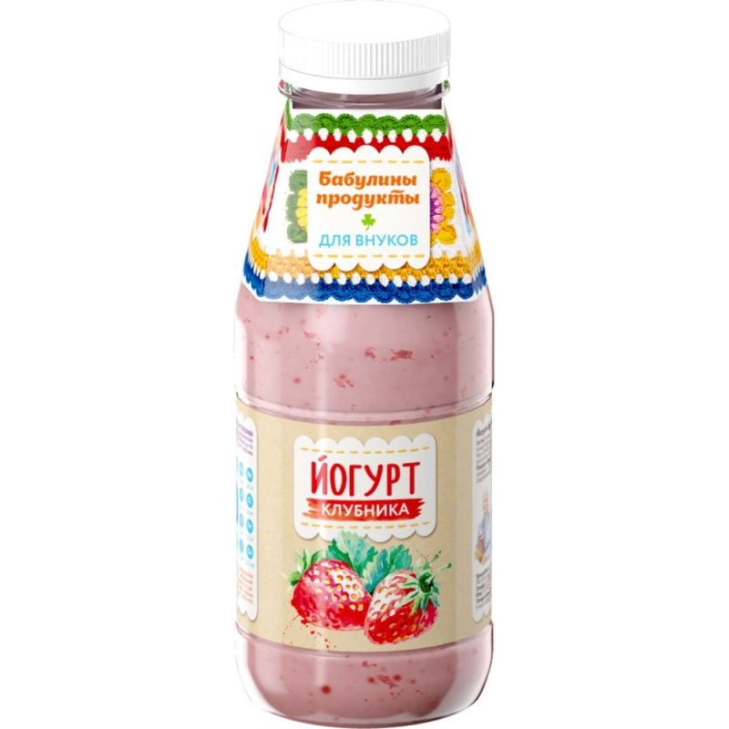 Йогурт "Бабулины продукты" Клубника 1,5% PET-бутылка 0,29 кг) [м]