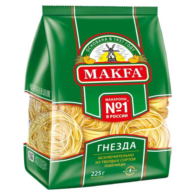 Макароны Макфа Тальятелле гнезда лапша длинная м/у 225г