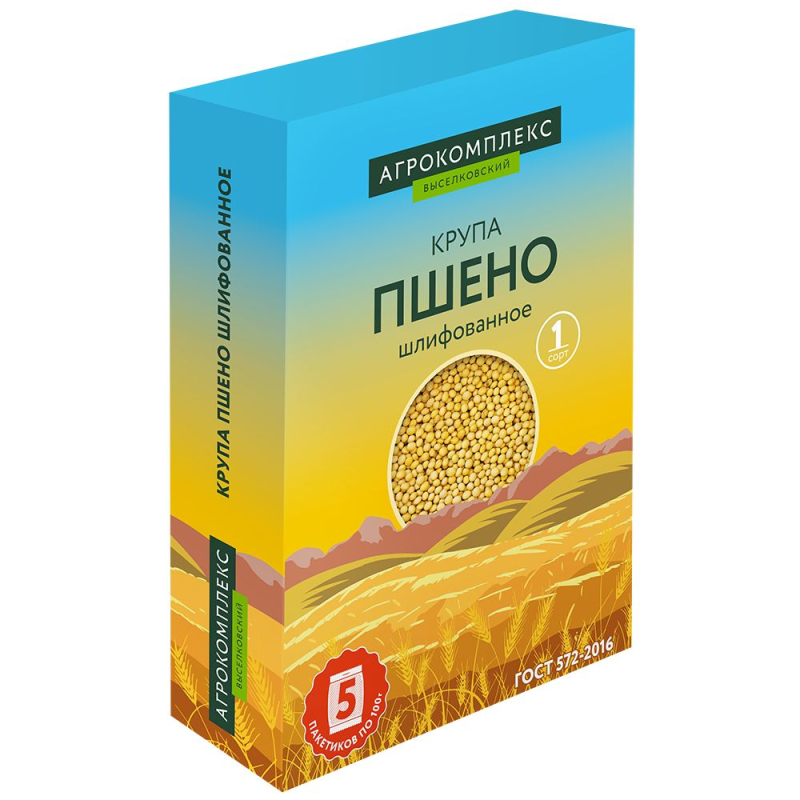 Крупа пшено в/п 500гр