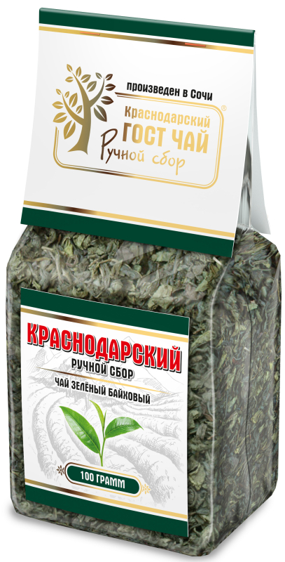 Чай зеленый 100гр Краснодарский Ручной Сбор м/уп
