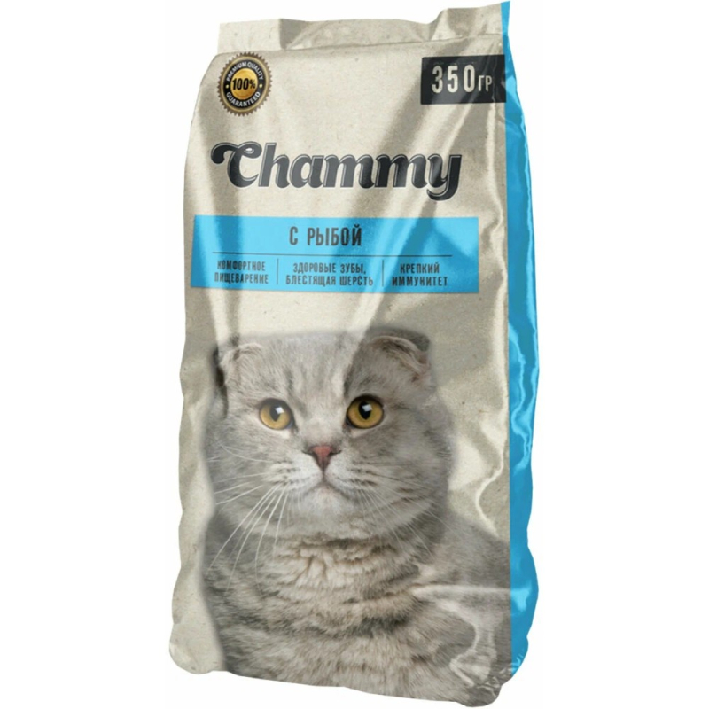 Корм сухой 350 г Chammy для кошек с рыбой м/уп