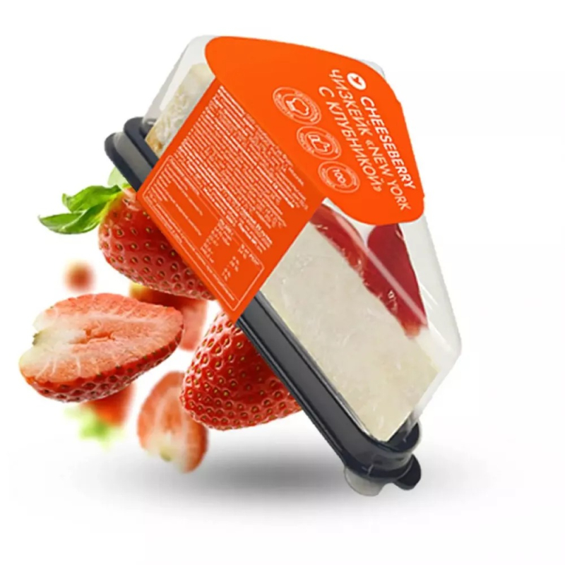 Суфле творож.зап.чизкейкNewYork с клубникой Сheeseberry100гр,12 порций1,2кг/шт,4 шт/кор(для Мантеры)