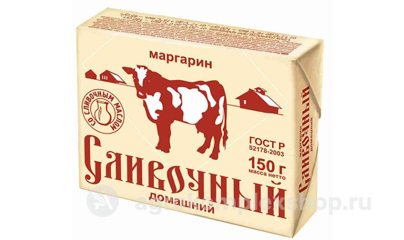 Маргарин "Сливочный Домашний" 60% 150гр перг.