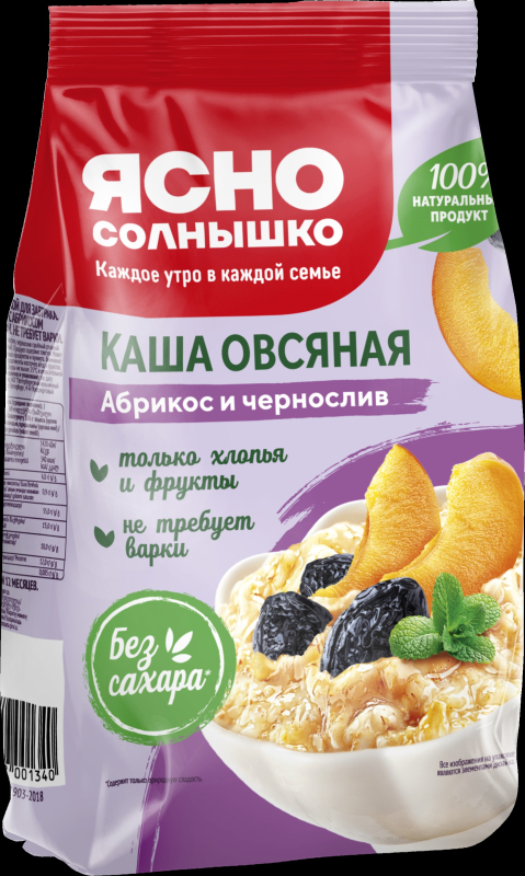 Каша овсяная с абрикосом и черносливом Ясно солнышко 300гр