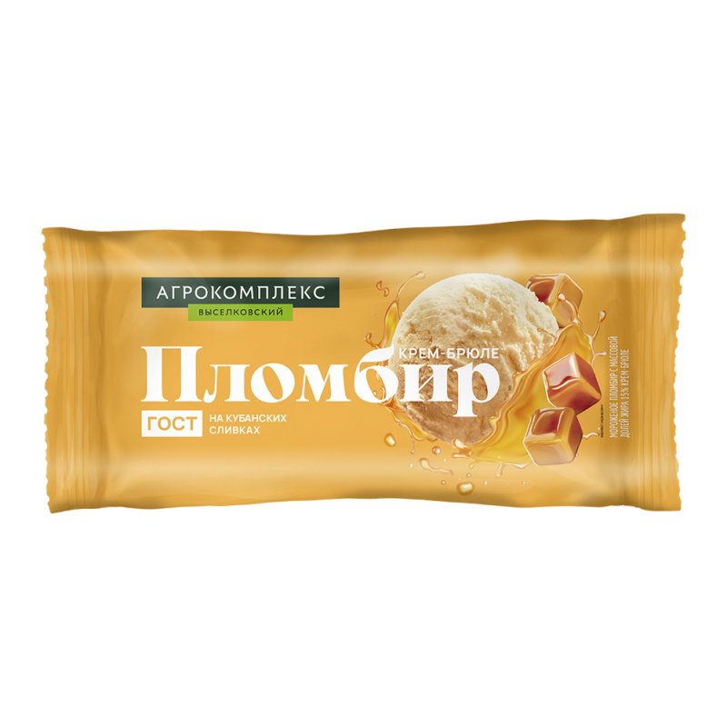 Мороженое пломбир 15% крем-брюле 400гр