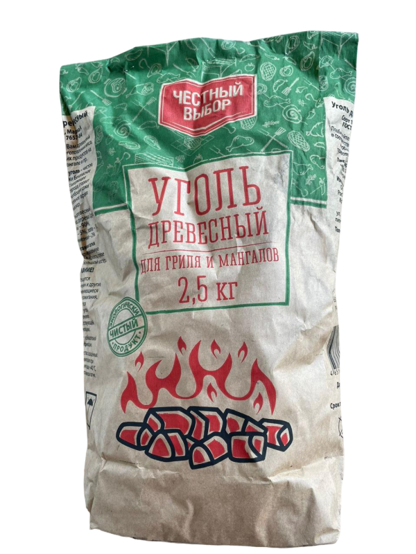 Уголь древесный Честный выбор 2,5кг