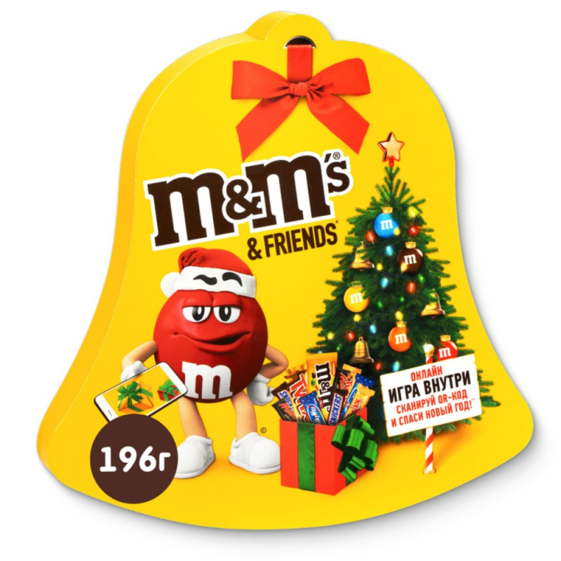 Новогодний подарок 168 гр M&M`s Friends Колокольчик к/уп