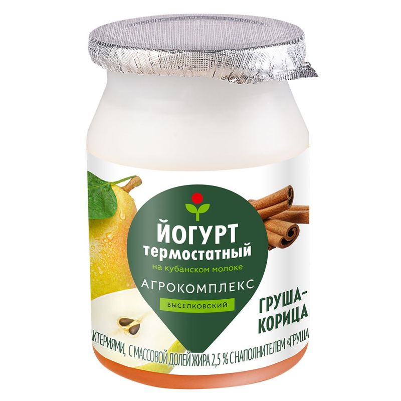 Йогурт с наполнителем Груша-Корица 2,5% Агрокомплекс 150гр
