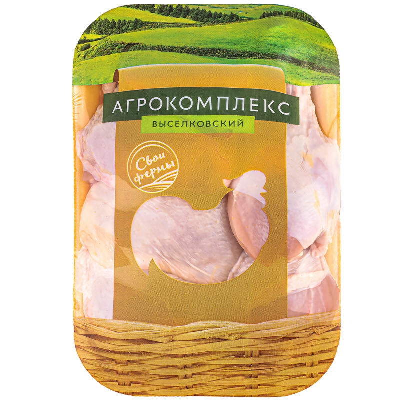 П/ф из мяса ц/б.куск.м/к.охл.мясо с косточкой д/шашлыка"Аппетитное" (лоток) 1,0 кг Птица Кубани