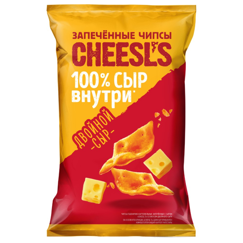 CHEESL`S Чипсы пшенично-картофельные 50 гр Запечённые двойной сыр