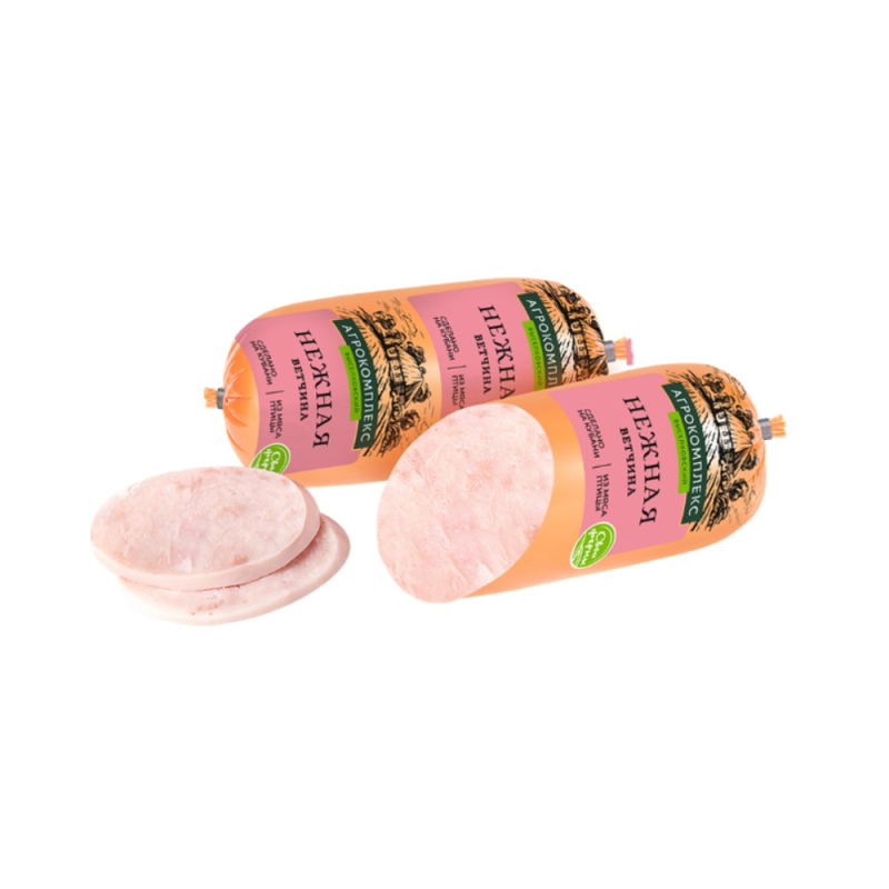 Ветчина Нежная 0,35 кг Продукт из мяса ЦБ  вареный сорта экстра Агрокомплекс