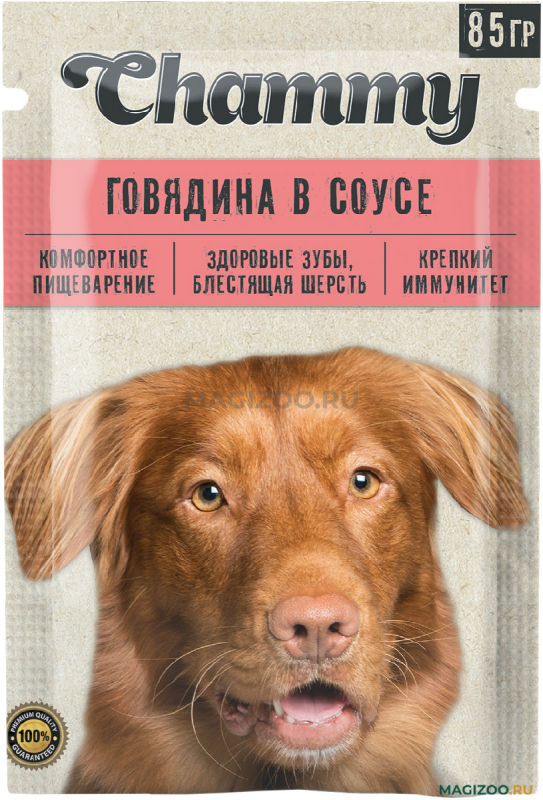 Корм для собак с говядиной в соусе Chammy 85гр