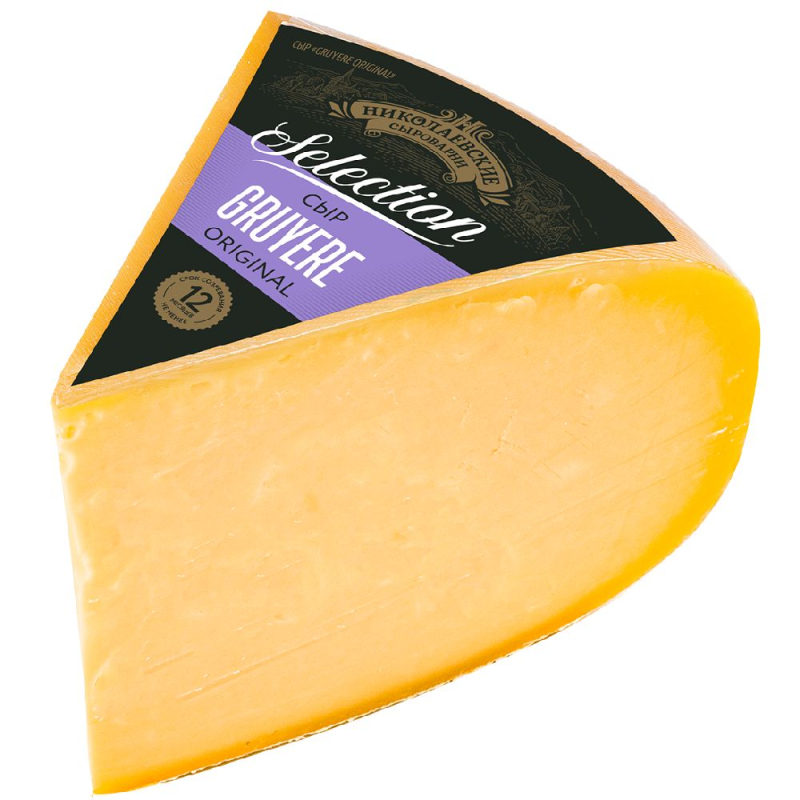 Сыр Gruyere Original м.д.ж.в с.в.45,0% 1/8 цилиндра весовой 1 кг Николаевские сыроварни