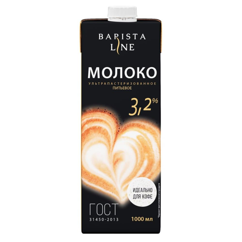 Молоко 3,2% 1л tetra edge с крышкой х12шт/кор Barista line™ ГОСТ БЗМЖ UHT Мечта (КОР) (для Мантеры)