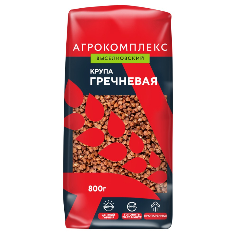 Крупа гречневая быстроразваривающаяся ядрица 1 сорт Агрокомплекс 800гр