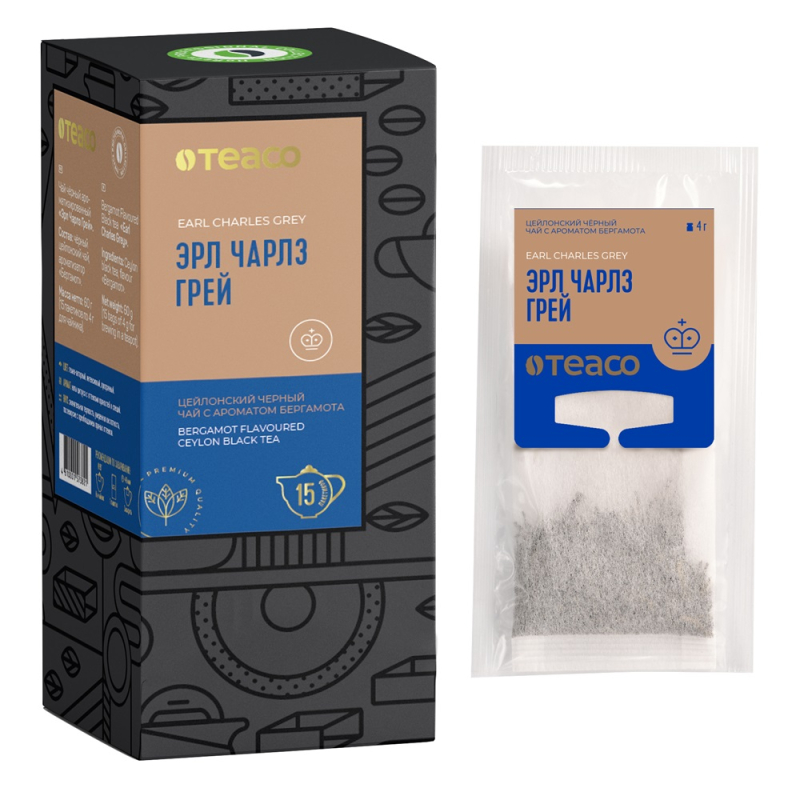 Чай пакетированный на чайник, Эрл Грей,ТЕА СО 15пак.(для Мантеры)