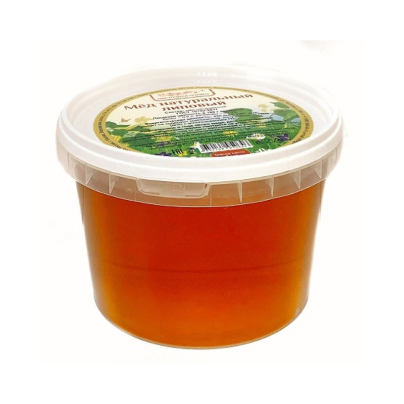 Мед липовый натуральный "Цветочная поляна" пл/ведро (1,000 кг/1,050 кг) упак. 4 шт.РФ(для Мантеры)