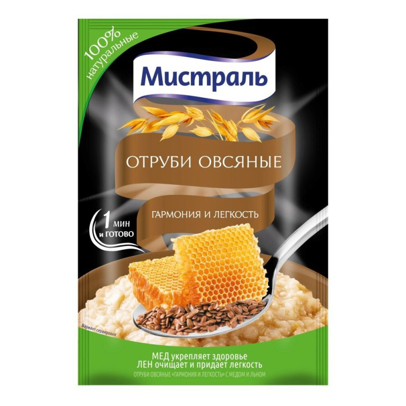Отруби овсяные 30 гр Мистраль Гармония и легкость м/уп