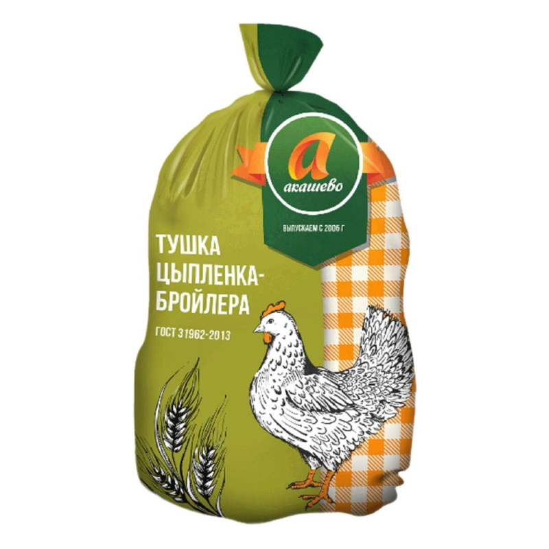 Тушка цыпленка-бройлера потрошеная 1 сорта охлажденная груп.уп.1/13 кг Акашево