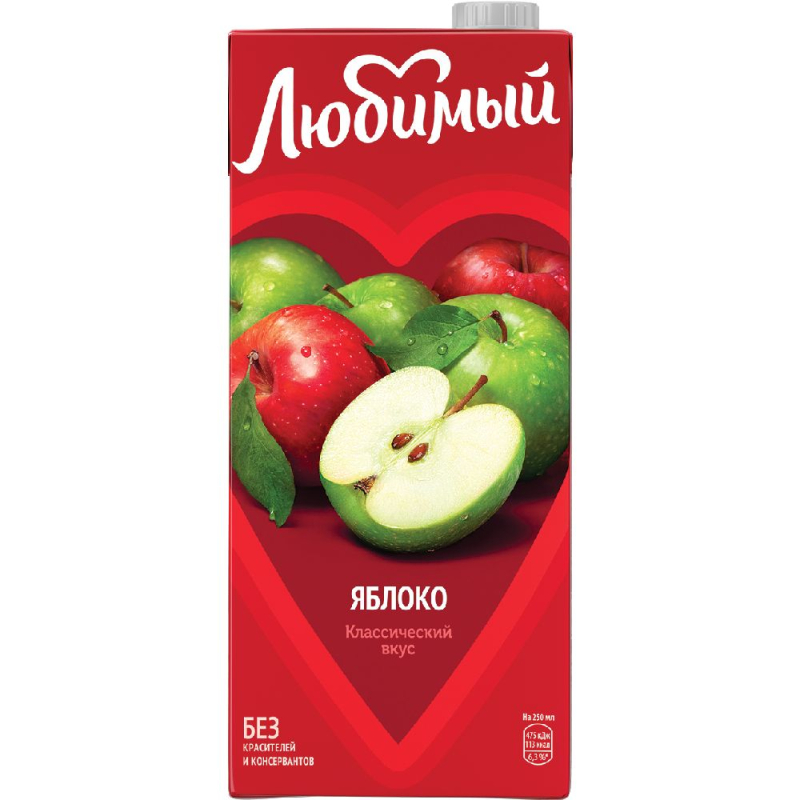 Нектар Любимый Яблоко осветленный т/п 0,95л 